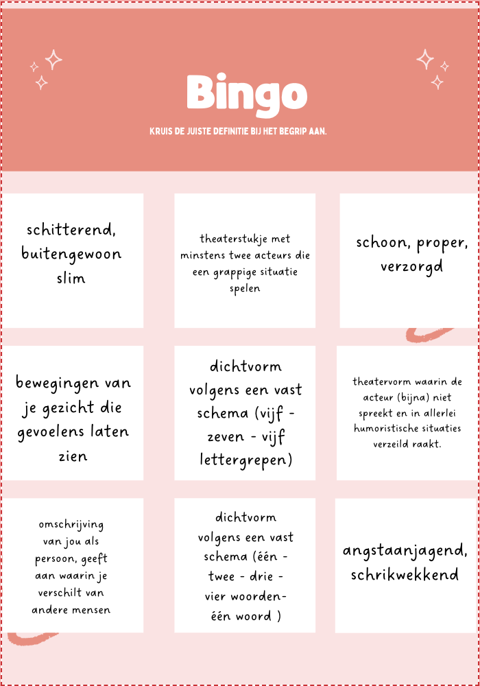 Werkblad: Bingo